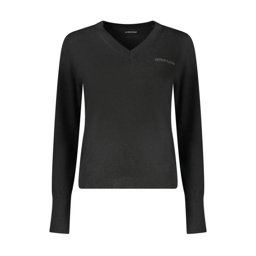 Guess Svart Ull Crewneck Tröja Black, Dam