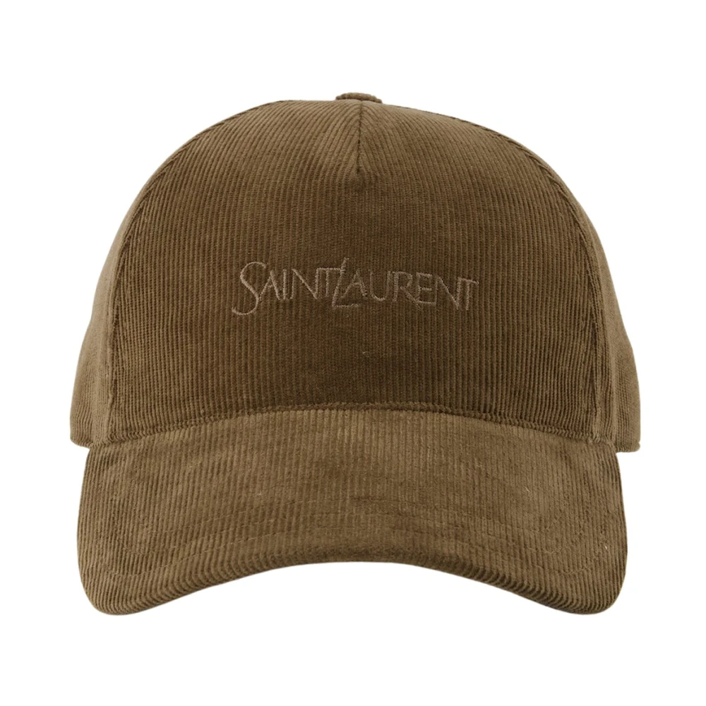 Saint Laurent Brown Hats & Caps, Male, 59 Cm, Corduroy Cap