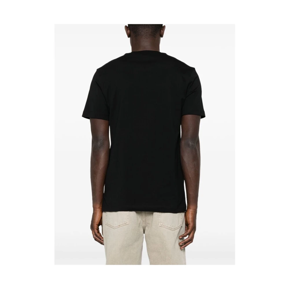 Moschino Zwarte Crew Neck Korte Mouwen Shirt Black Heren