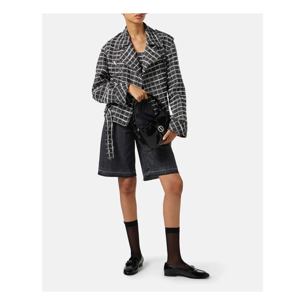 Iceberg Zwarte regular fit Bermuda shorts van denim Black Dames