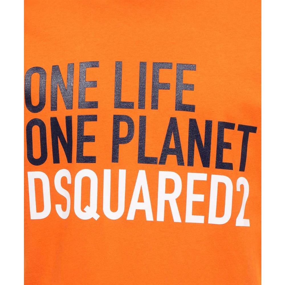 Dsquared2 Bedrukt Crew-neck T-shirt Orange Heren