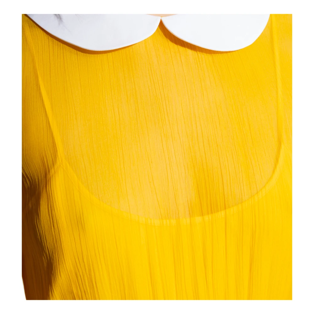 Gucci Zijden chiffon jurk Yellow Dames