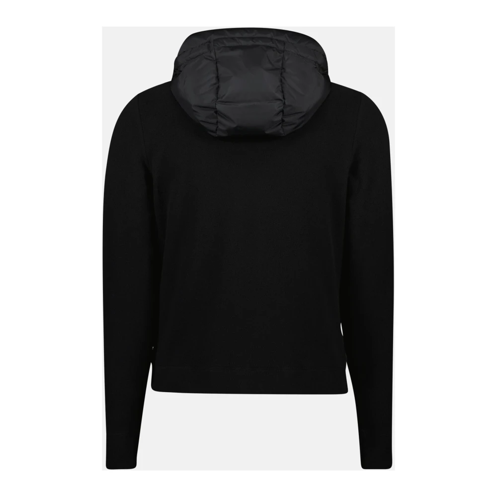 Moncler Zwarte Bi-materiaal Jas Herfst-Winter 2024 Black Dames