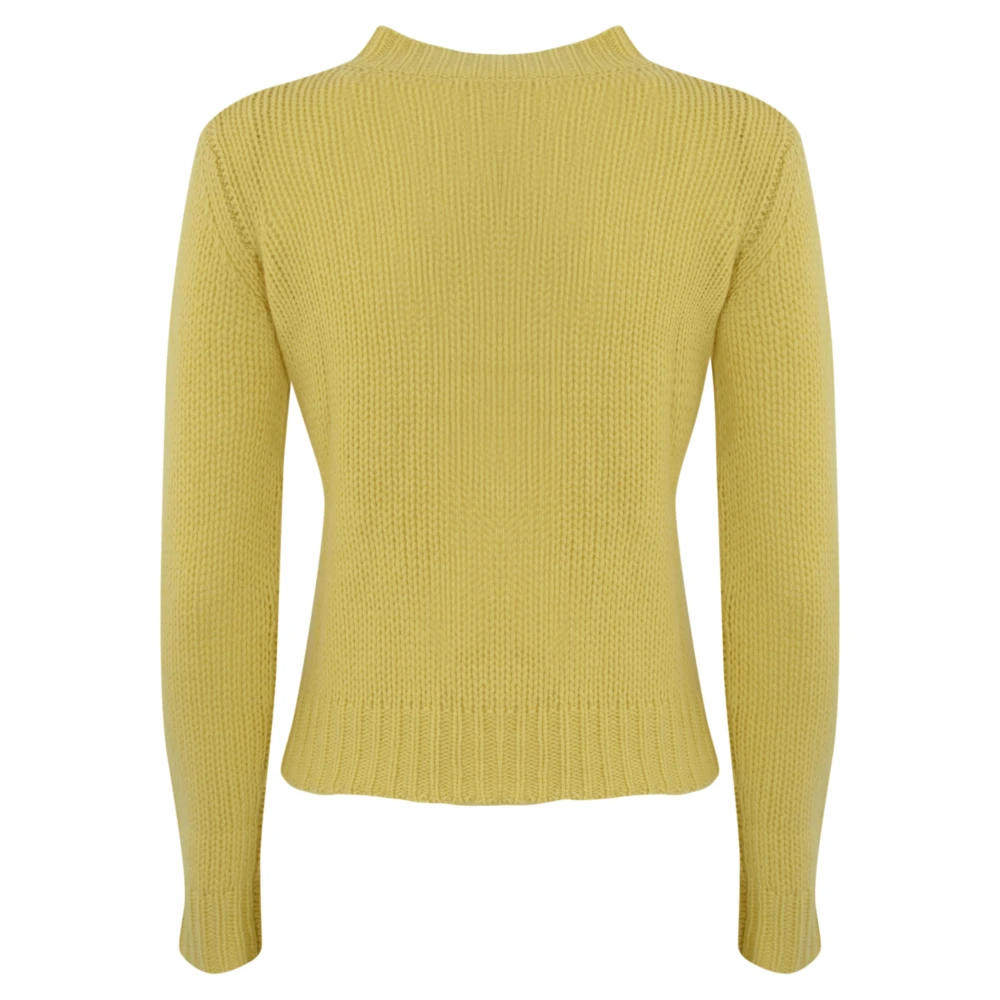 Max Mara Weekend Gele Cashmere Trui Lange Mouw Yellow Dames