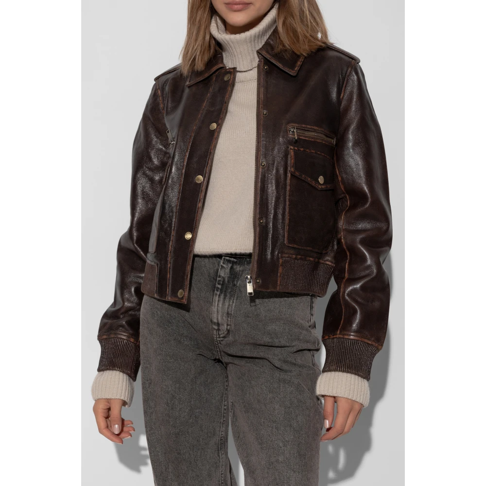 Michael Kors Leren jas met vintage-effect Brown Dames
