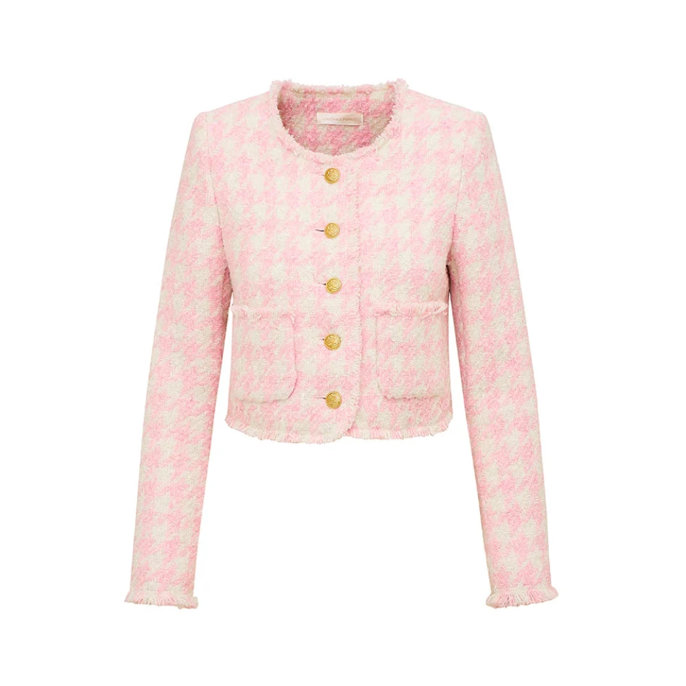 Loveshackfancy Chic Antoine Tweed Jacket Pink, Dam