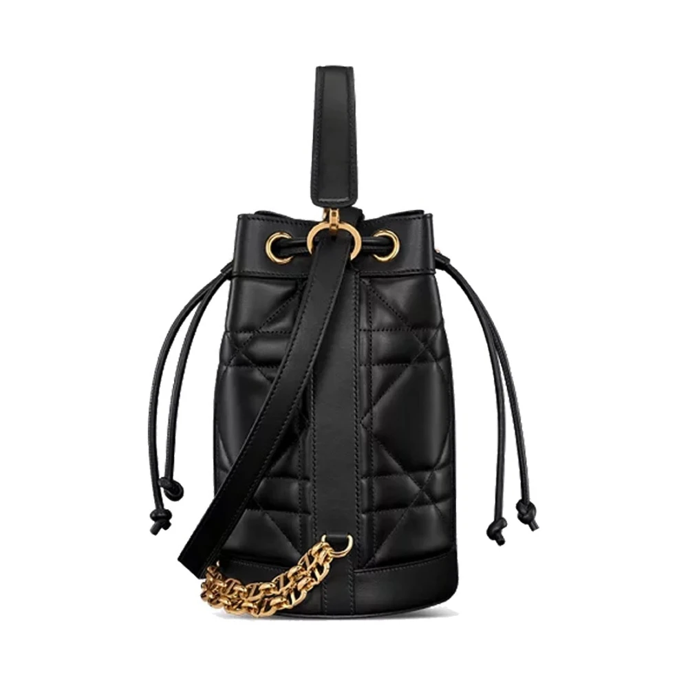 Dior Leren rugzak met goudkleurige kettingbanden Black Dames