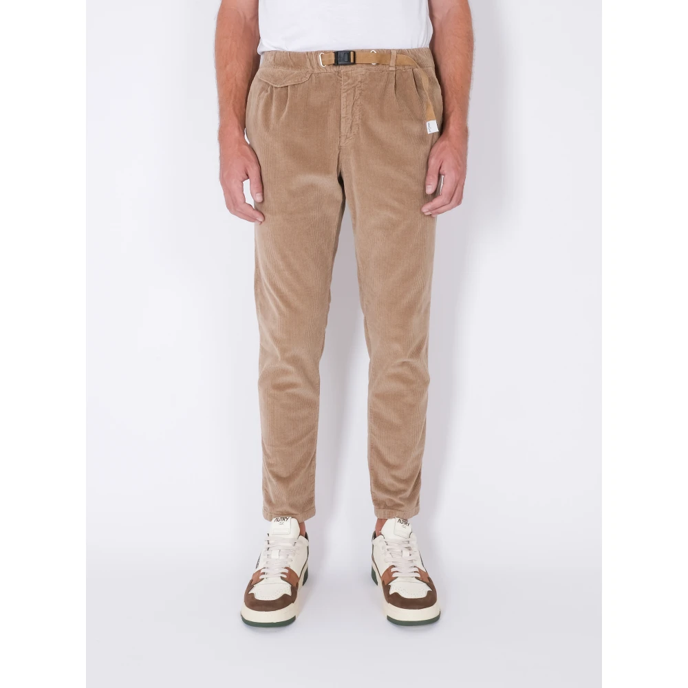 White Sand Moderne Corduroy Broek met Dubbele Plooi Brown Heren
