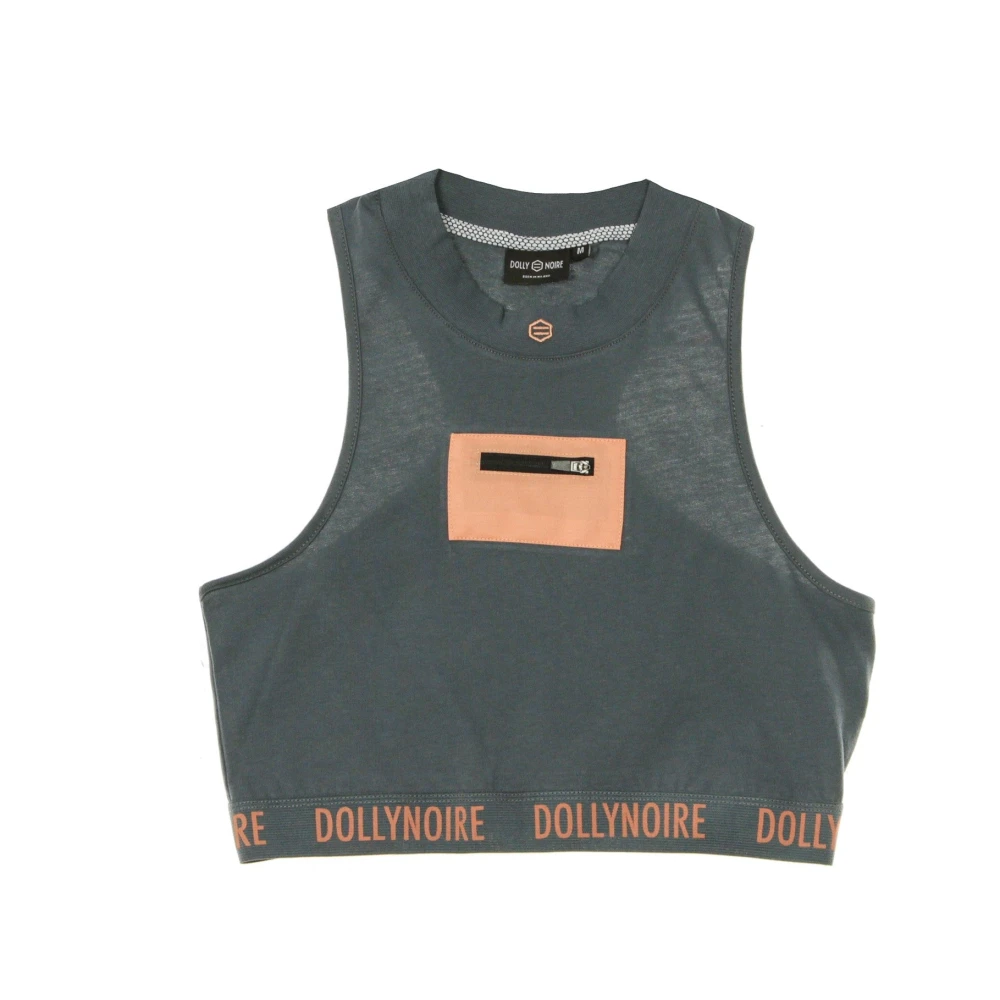 Dolly Noire Hoge halszaktop in grijs oranje Green Dames