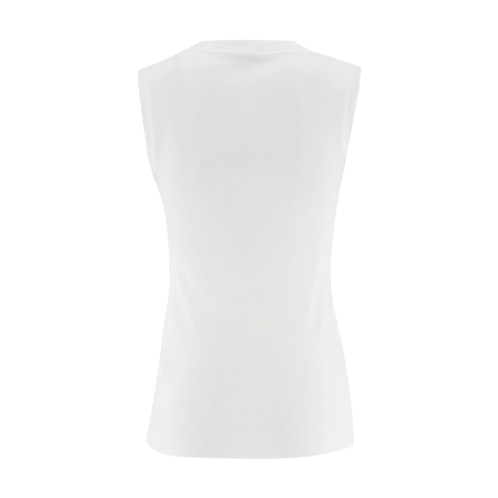 PESERICO Elegante Mouwloze Top voor Modieuze Upgrade White Dames