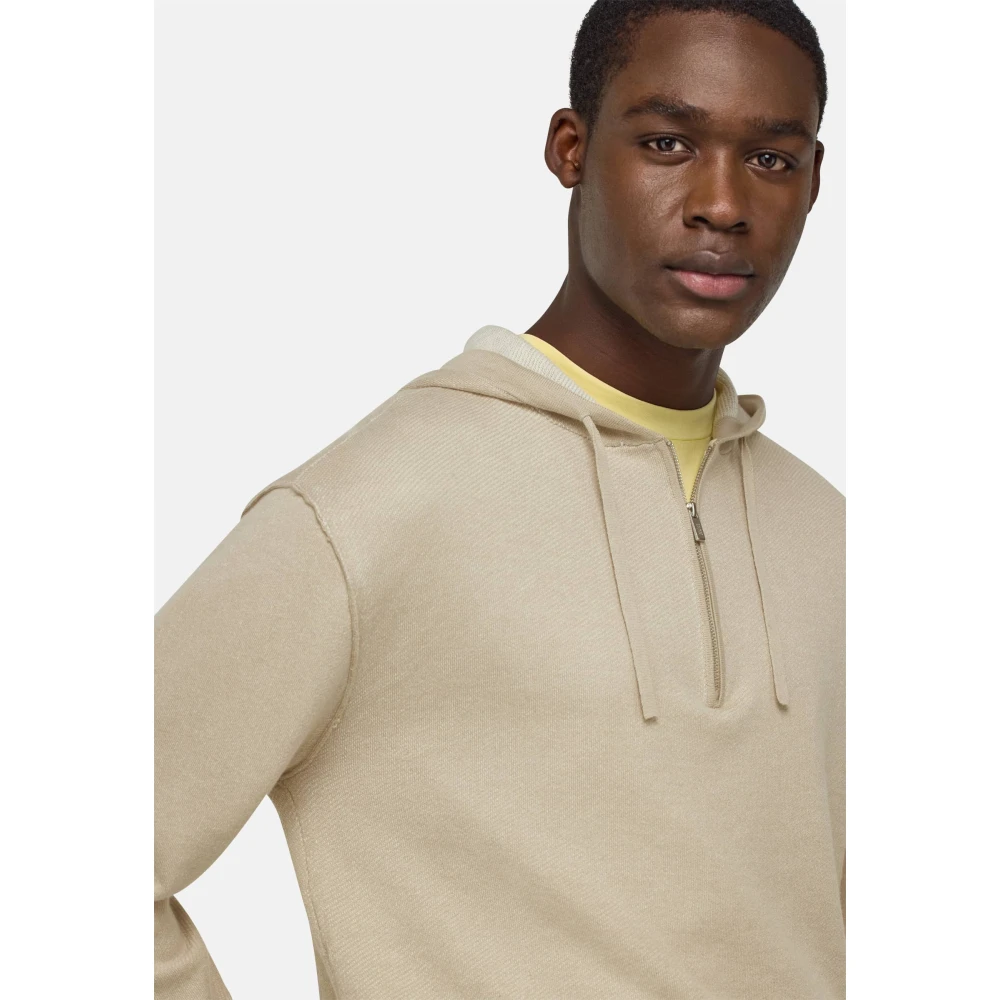 Boggi Milano Half Zip Jumper Beige Heren