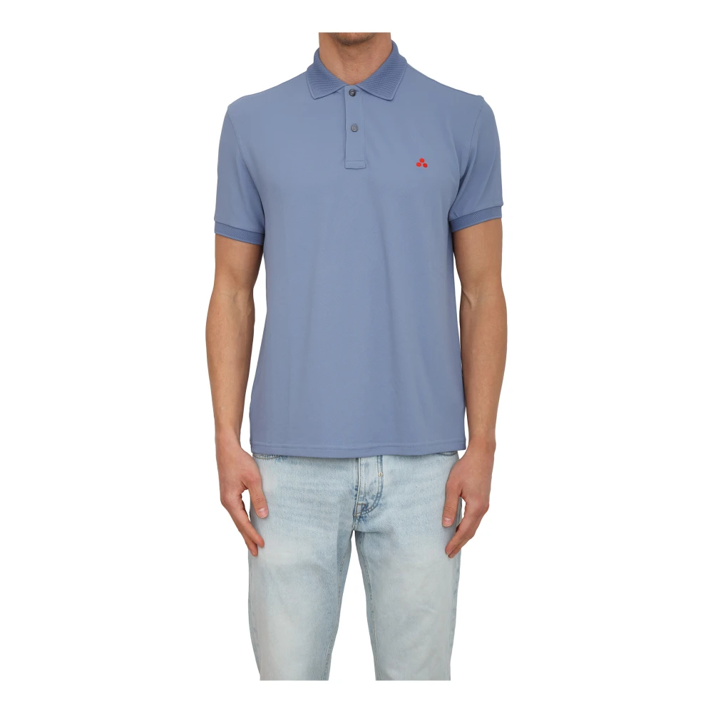 Peuterey Blue Polo Shirts, Male, M, Plantago 02 Polo