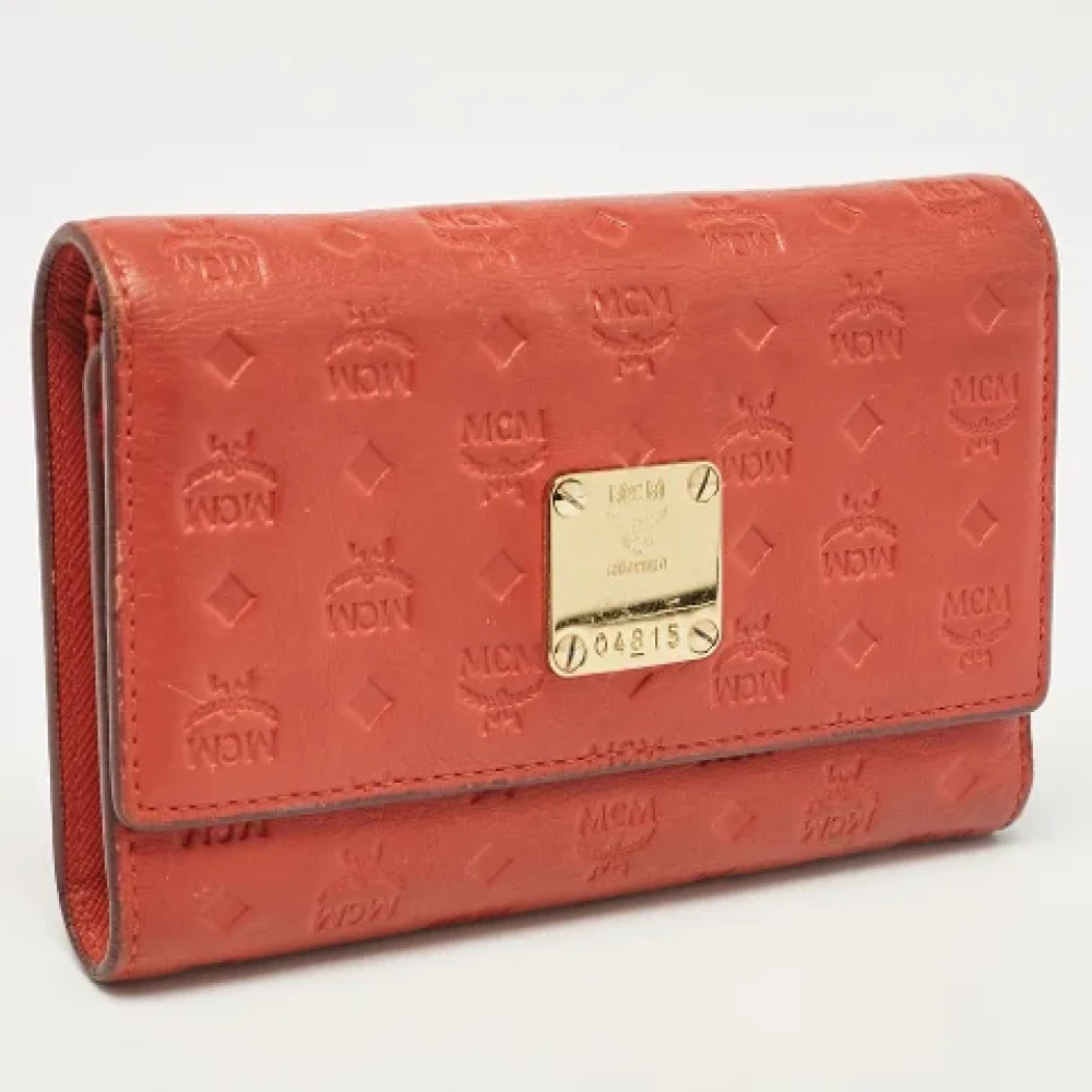 MCM Pre-owned Leather wallets Red Dames
