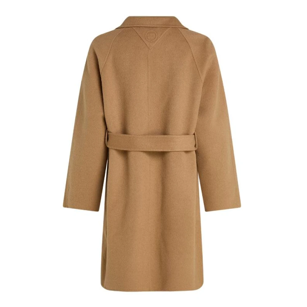 Tommy Hilfiger Gebonden Wollen Jas Brown Dames