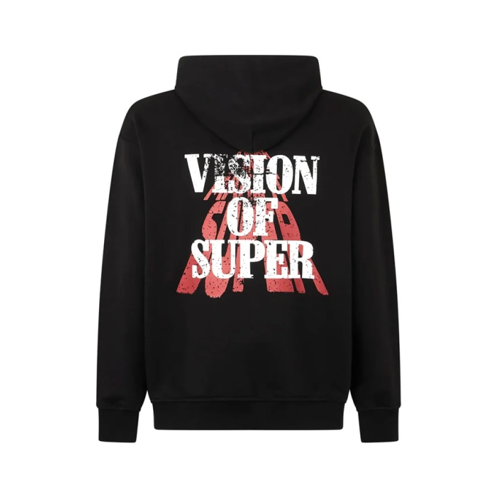 Vision OF Super Zwarte Katoenen Hoodie met Logoprint Black Heren