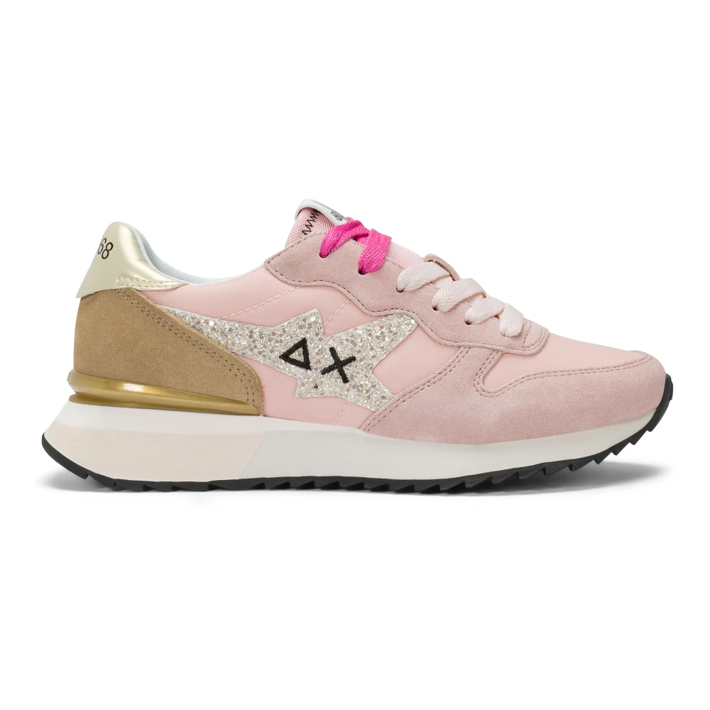 Sun68 Stargirl Glitter Logo Dames Schoenen Roze