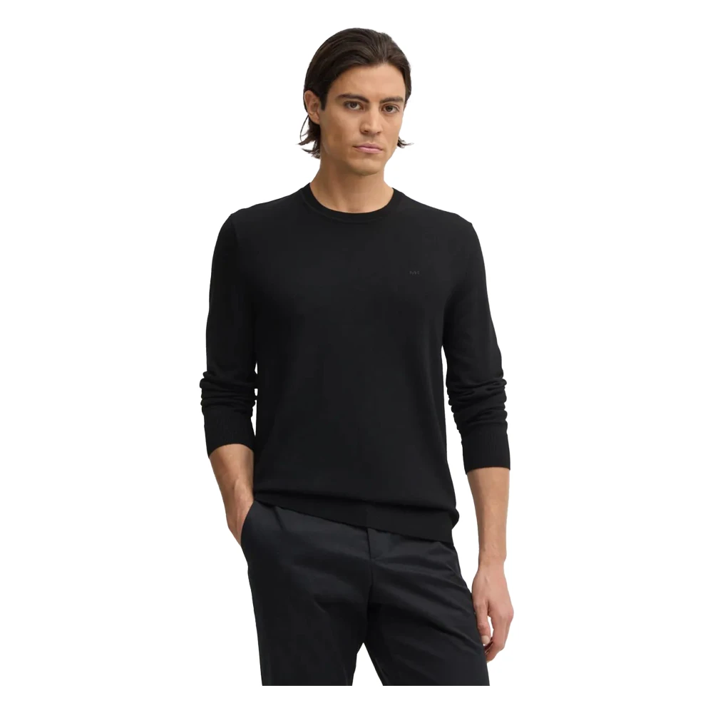 Michael Kors Men's Black Crew Neck Jumper - Round-Neck Knitwear - 2XL - Knitwear