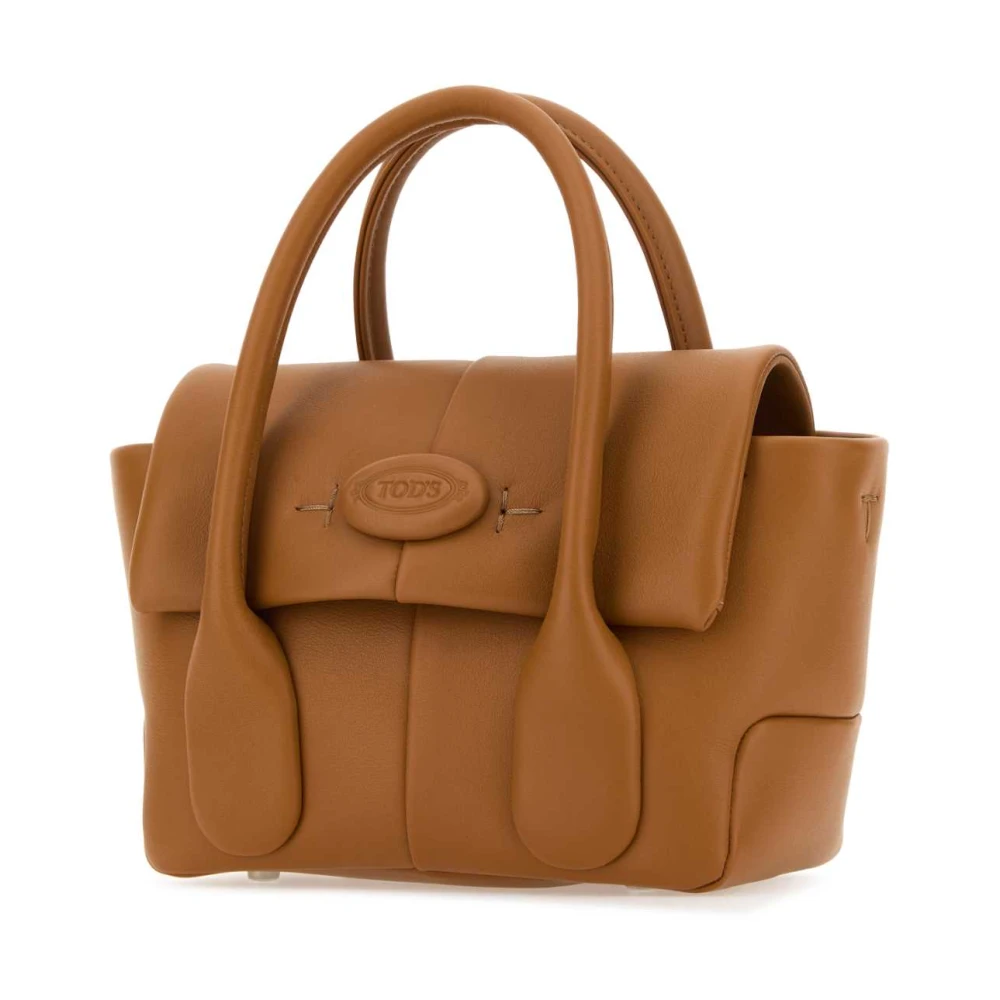 TOD'S Karamel Leren Mini Reverse Handtas Brown Dames