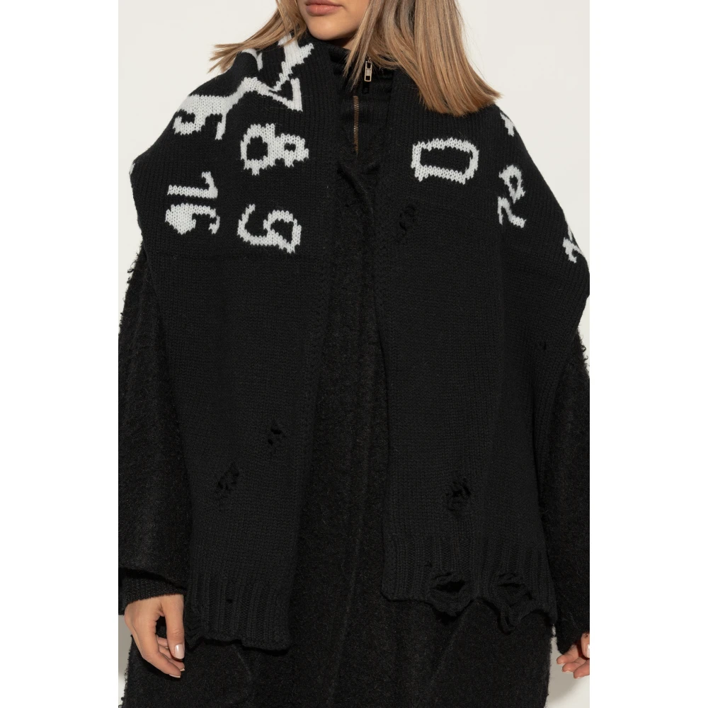 MM6 Maison Margiela Sjaal met vintage-effect Black Dames