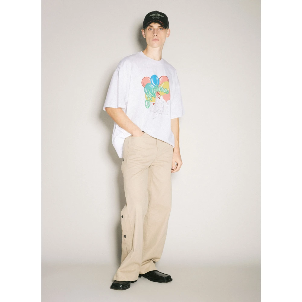 Martine Rose Grafische Print Katoenen T-shirt White Heren