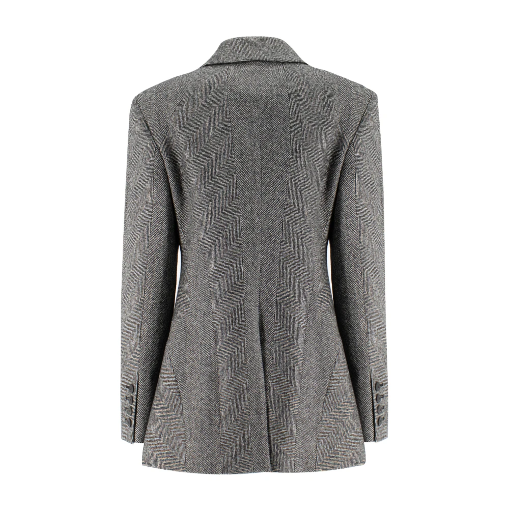 Ermanno Scervino Elegant Herringbone Jacket Gray Dames
