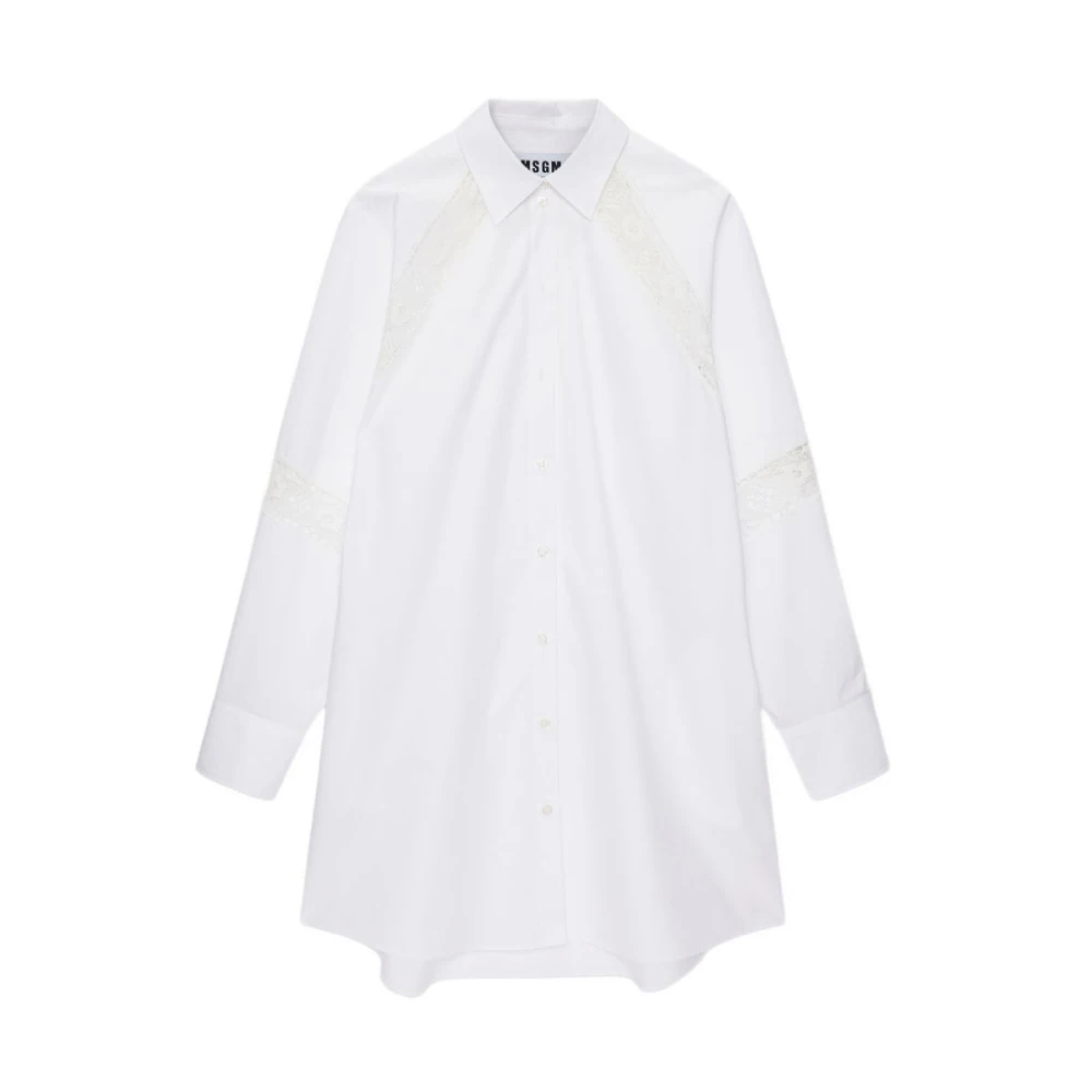 Msgm Women's White Shirt Dress - Shirt Dresses - Xs - Dresses