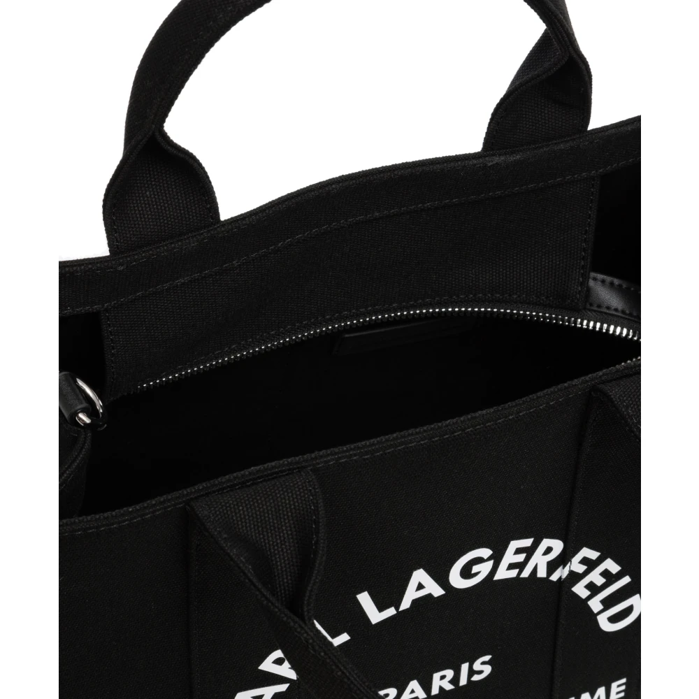 Karl Lagerfeld Gestreepte Tote tas met verstelbare band Black Dames