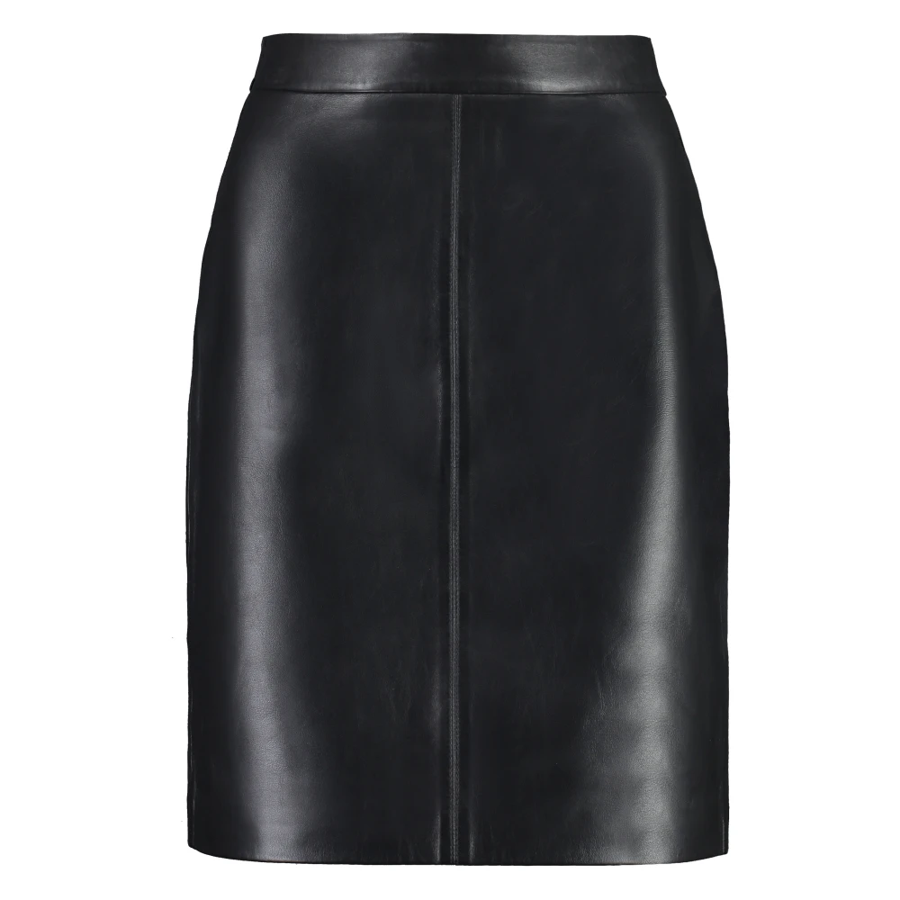 Michael Kors Stijlvolle Faux Leren Rok met Split Black Dames