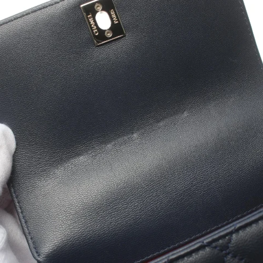Chanel Vintage Pre-owned Leather chanel-bags Blue Dames