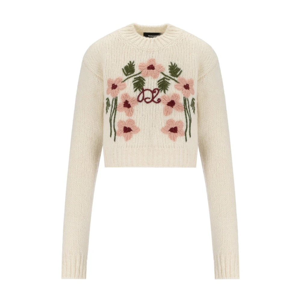 Dsquared2 Off White Trui voor Dames Aw23 Beige Dames