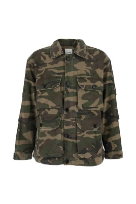 Camouflage Twill Utility Cargo Jacket
