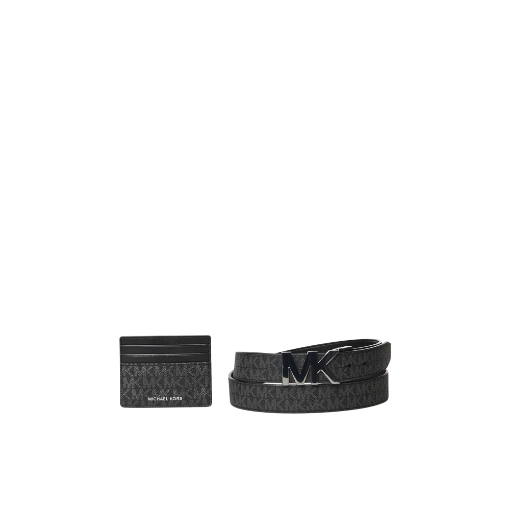 Michael Kors Uomo Nero - Set Regalo Porta Carte E Cintura Con Logo Signature - Accessories - One Size