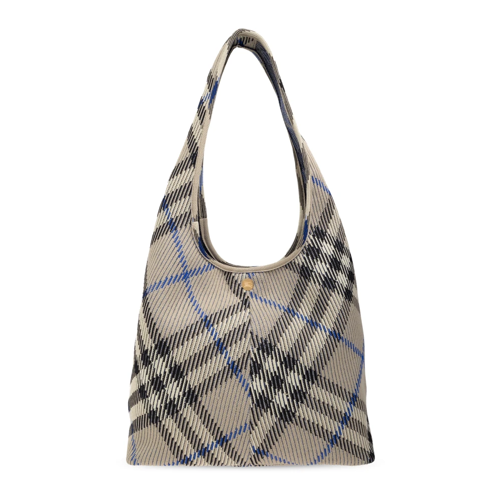 Burberry Schoudertas Gebreid Groot Gray Dames