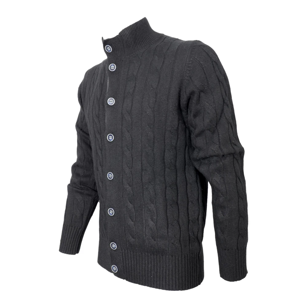 Cashmere Company Zwarte Cashmere en Wol Vest Black Heren