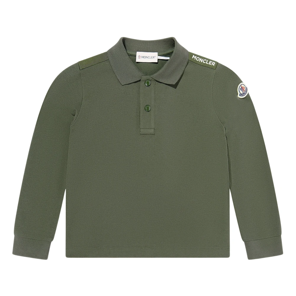 Moncler Boys Green Kids Short Sleeve T-Shirts, 12 Y, Long Sleeve Polo Shirt