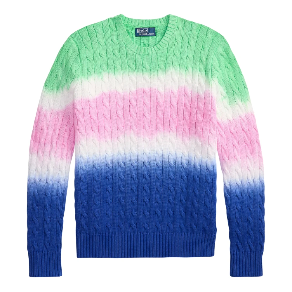 Ralph Lauren Multicolor Dip-Dyed Cable-Knit Cotton Jumper - Male - Round-Neck Knitwear - M - Knitwear