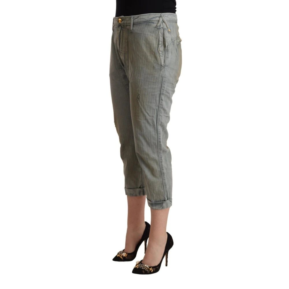 Cycle Grijze Mid Waist Skinny Cropped Broek Gray Dames