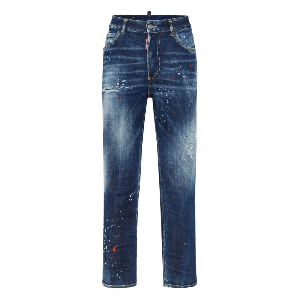 Dsquared2 Vintage Boston Jeans met Unieke Gebruikte Look Blue Dames