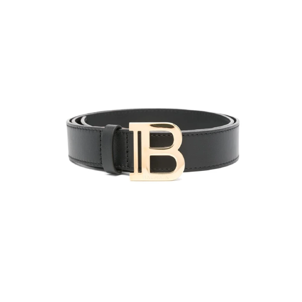 Balmain Lyxigt Svart Guld Tillbehör Bälte Black, Unisex