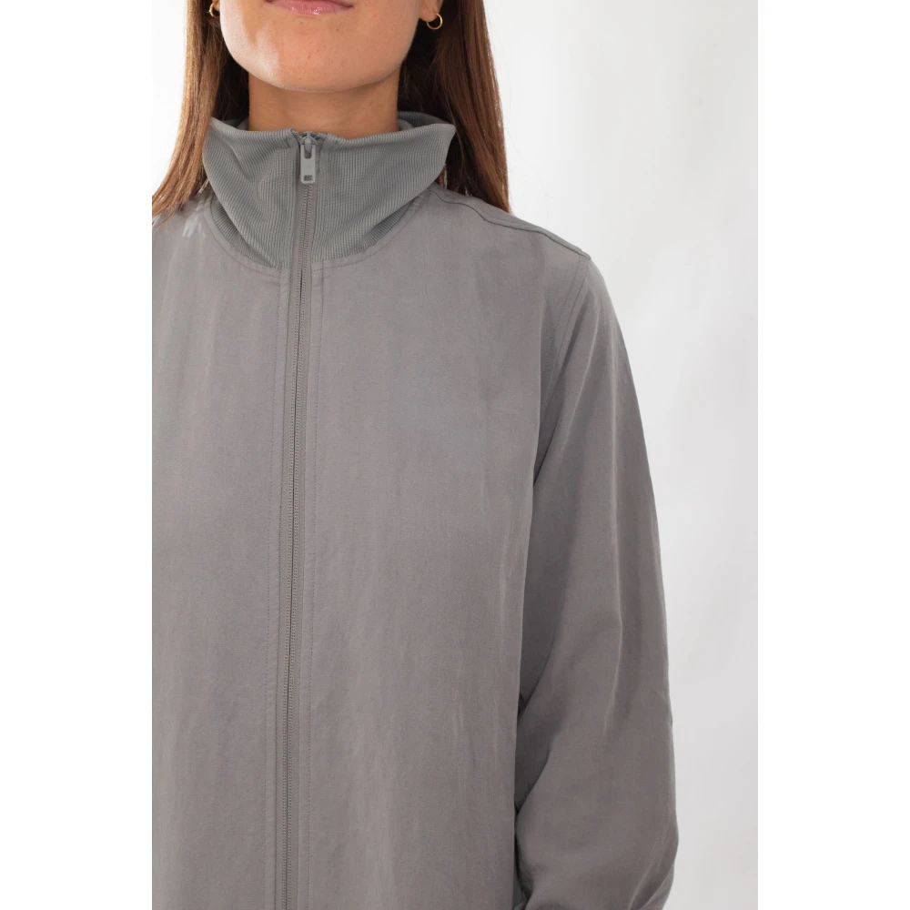 Y-3 Grijze Twill Zip Jumpsuit Gray Dames