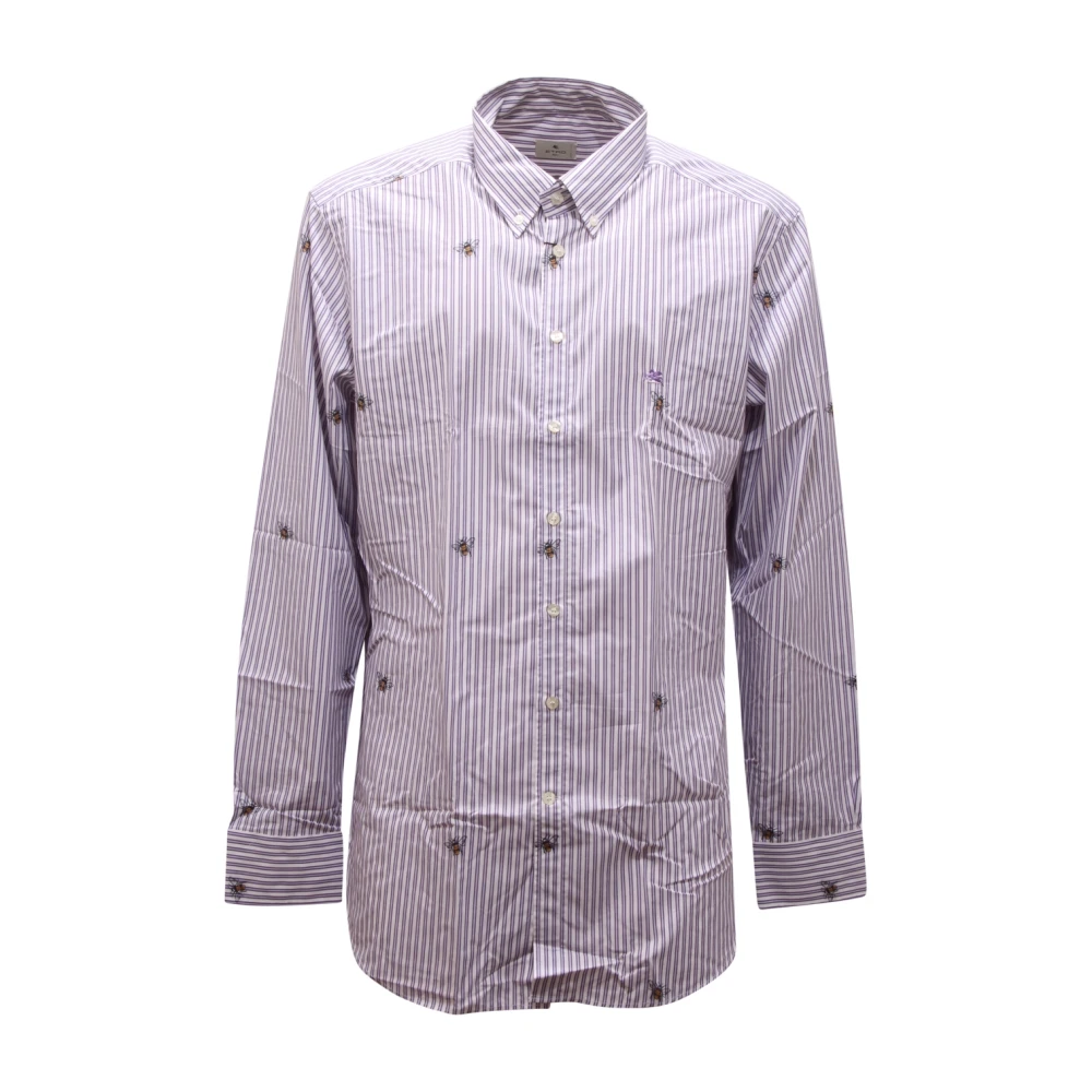 Etro Men's Purple Stripes Shirt Made In Italy - Casual Shirts - 4XL - Shirts