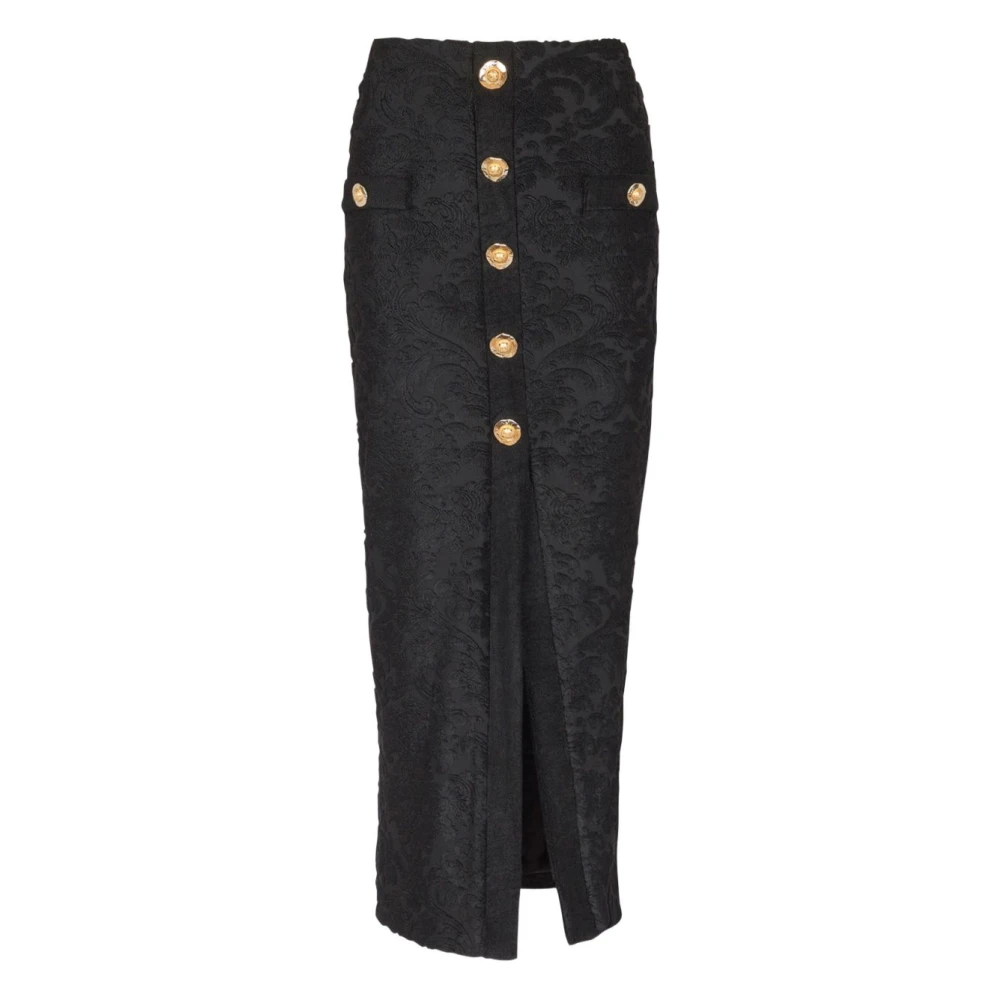 Balmain Black Silk & Nylon Skirt - Female - Maxi Skirts - M - Skirts