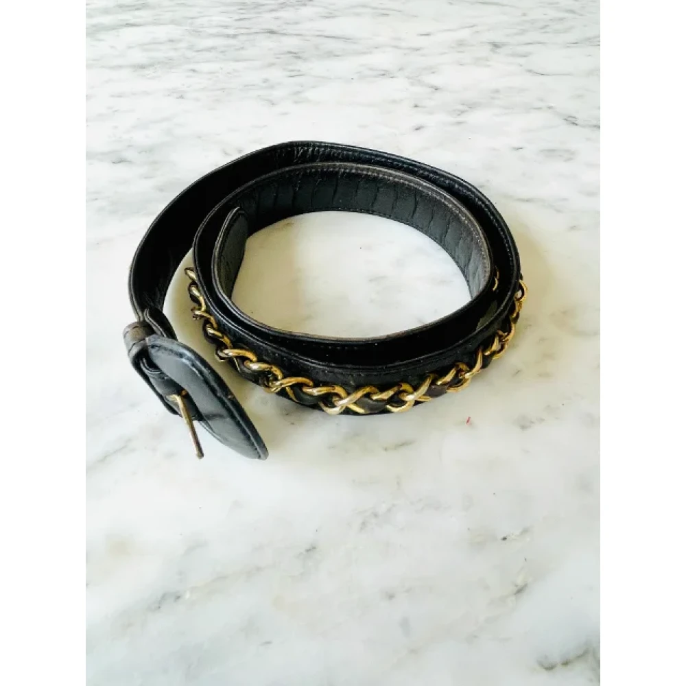 Chanel Vintage Pre-owned Leather belts Yellow Dames