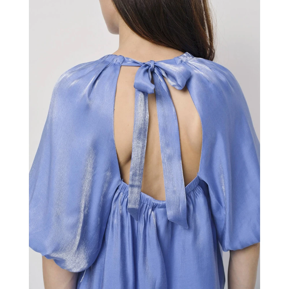 Dante 6 Simo Shimmer Back Detail Top Blue Dames