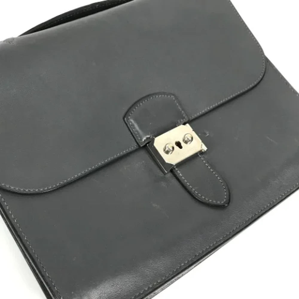 Hermès Vintage Pre-owned Leather briefcases Black Heren