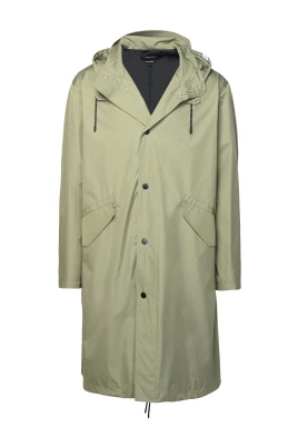 Ljus Khaki Parka i Polyesterblandning