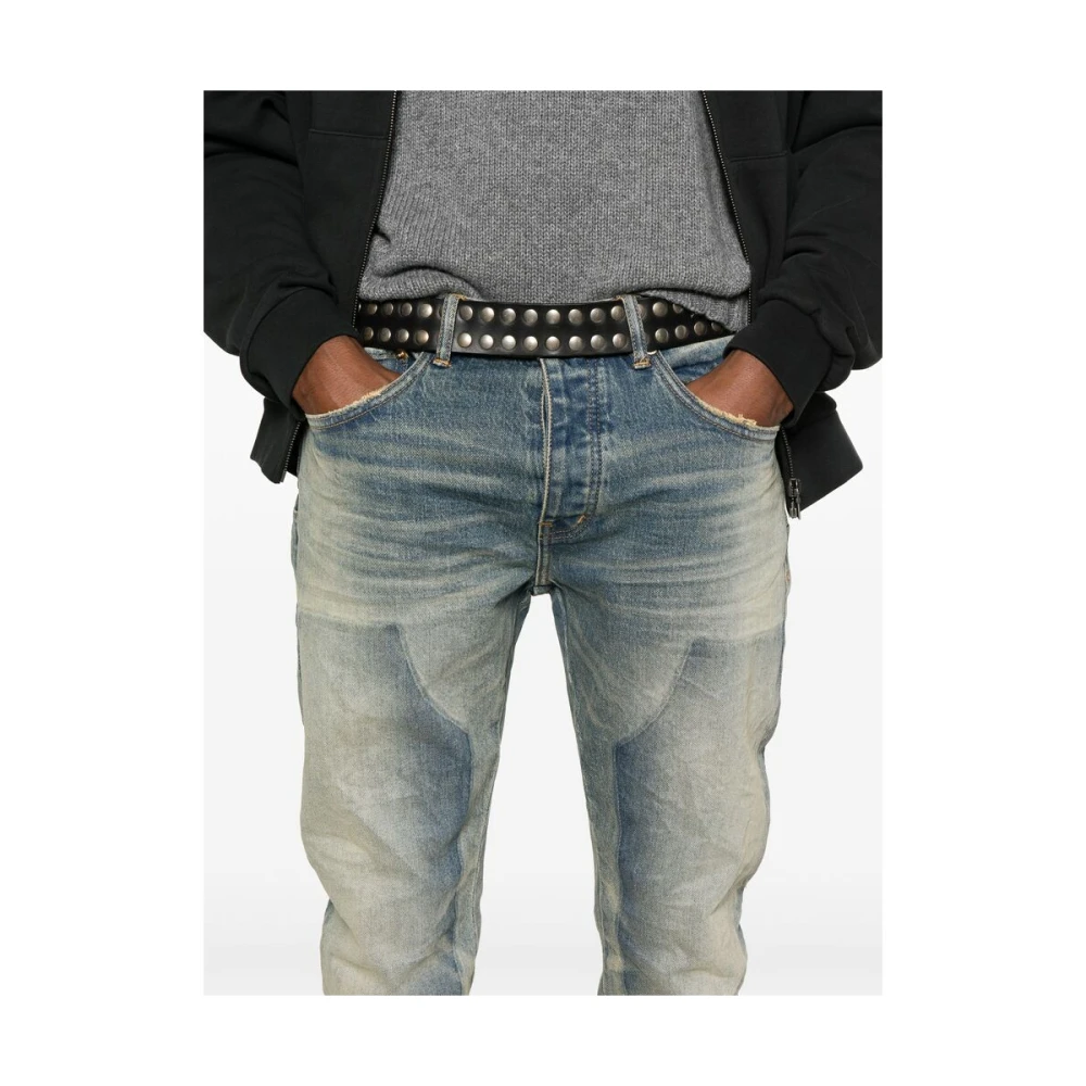 Purple Brand Indigo Blauwe Klassieke Jeans met Logopatch Blue Heren