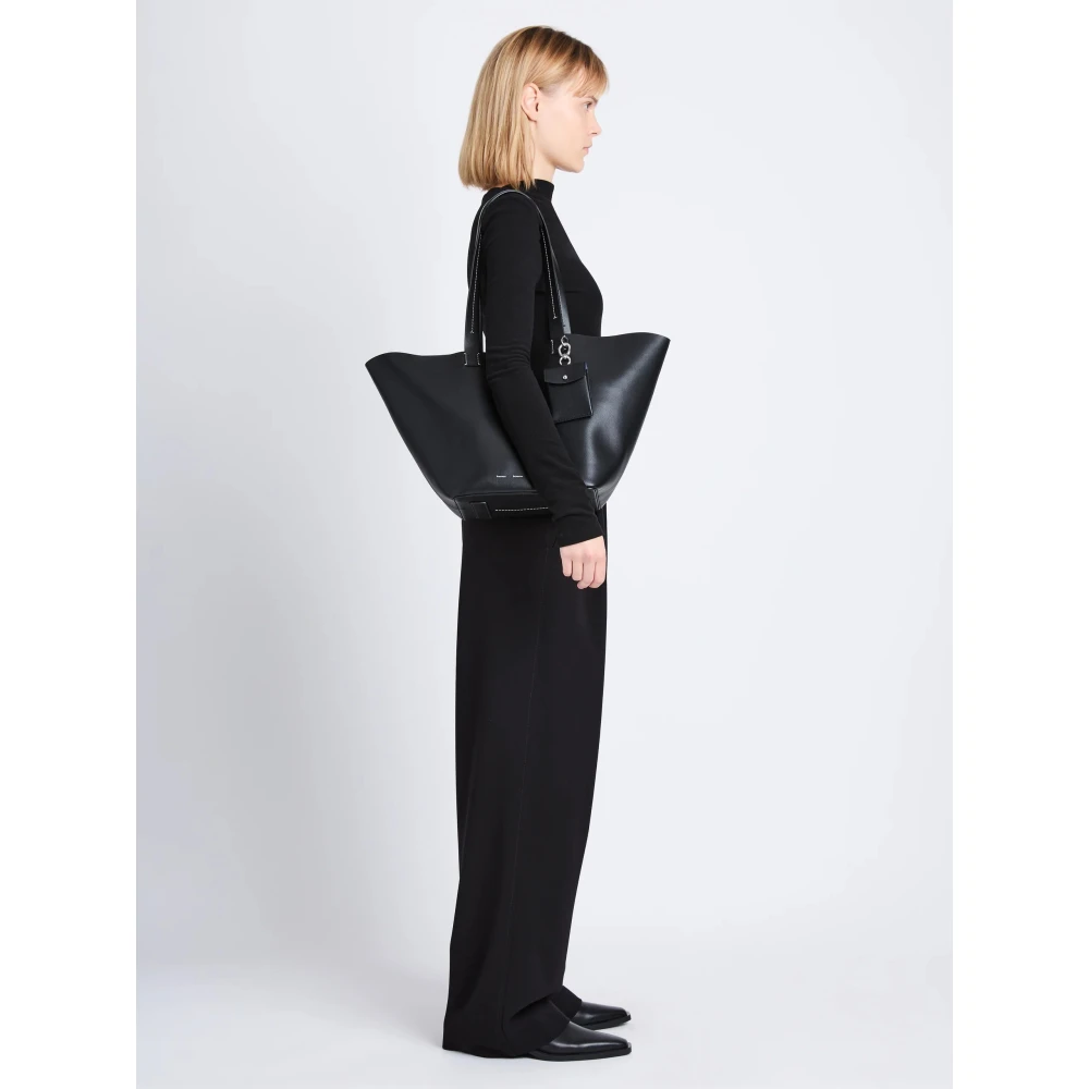 Proenza Schouler Elegante zwarte leren tas met afneembare pouch Black Dames