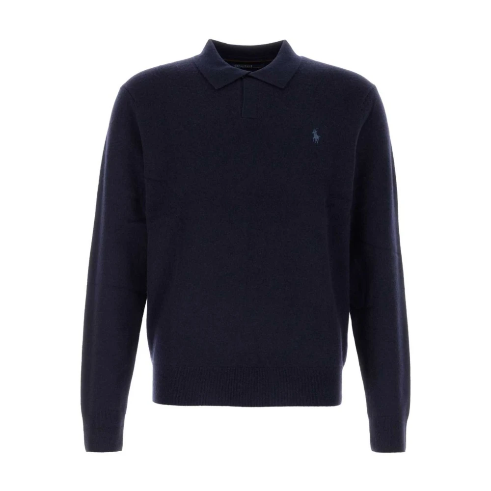 Polo Ralph Lauren Men's Blue Round-Neck Knitwear, 2XL, Johnny Collar Wool Jumper