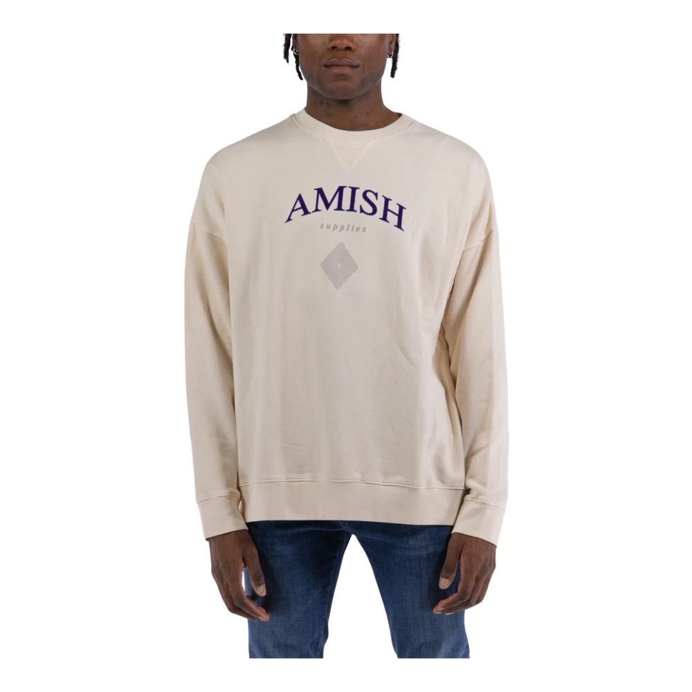 Amish Klieke Crewneck Sweater Beige Heren